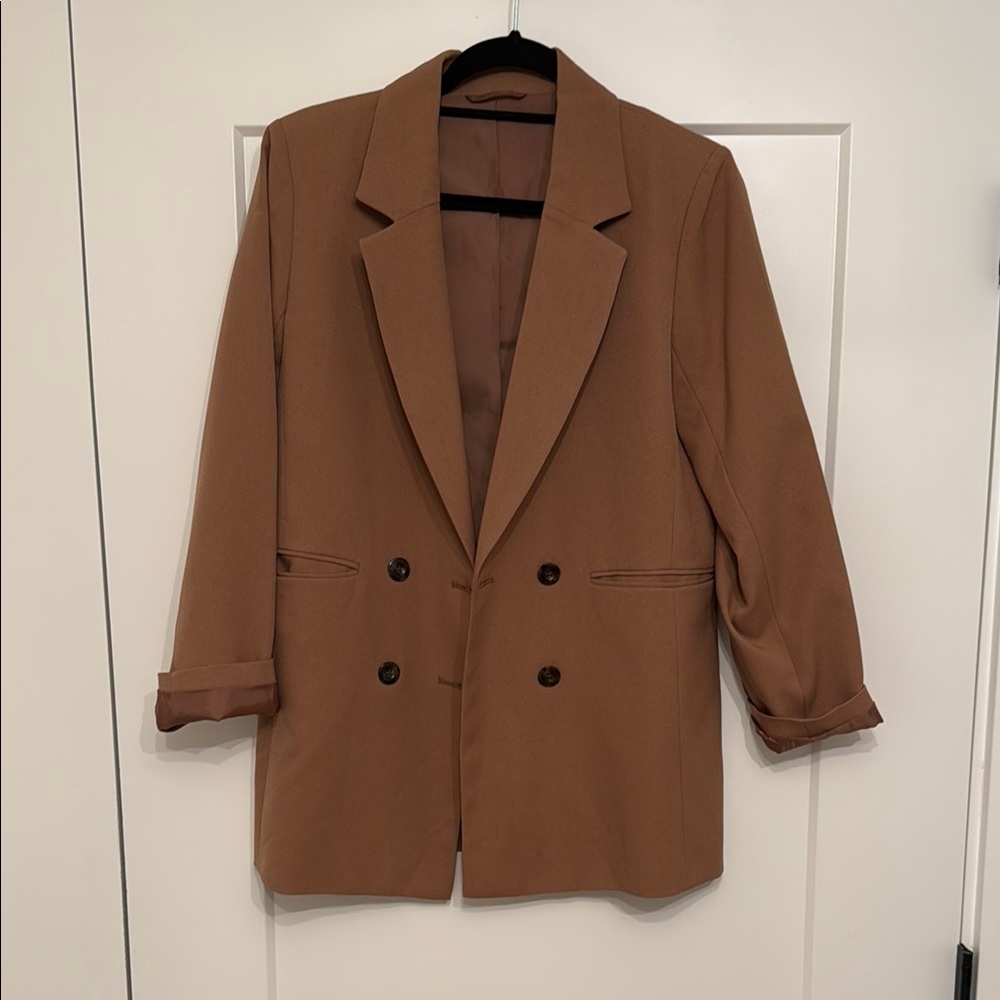 Staple Tan Double-Breasted Blazer